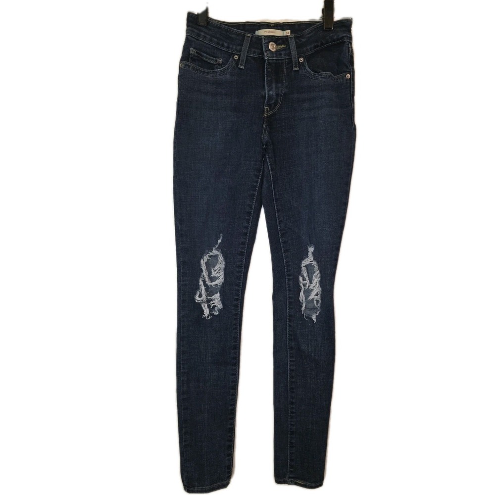 Levi's Midnight Blue Distressed Skinny Jeans